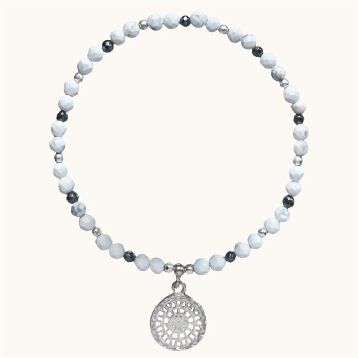 BDE99 Bransoletka z howlitów oraz srebra Ag925