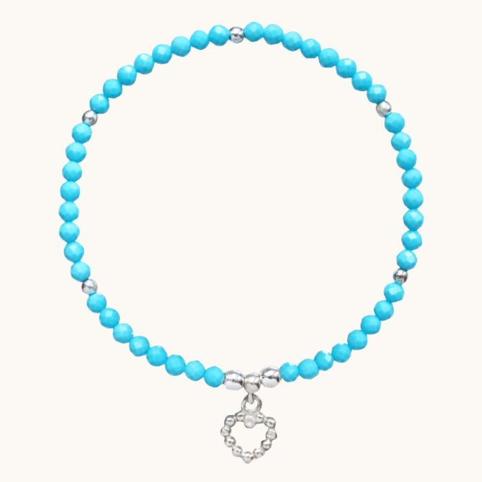 BDE58 Bransoletka elastyczna z magnezytów oraz srebra Ag925