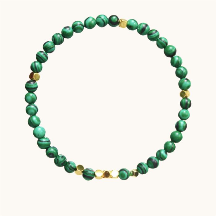 BDE82 Bransoletka elastyczna z malachitów i hematytów