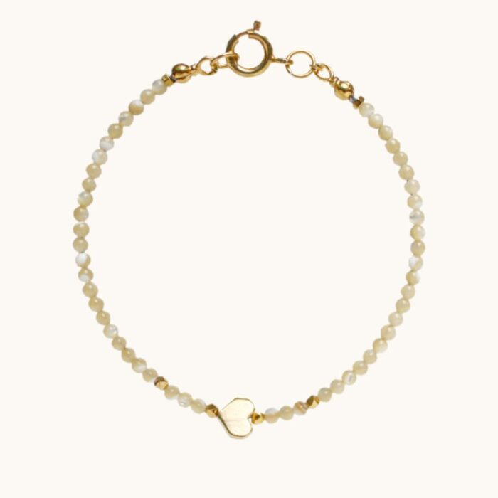 BDZ55 Bransoletka z masy perłowej oraz srebra z 18K złotem