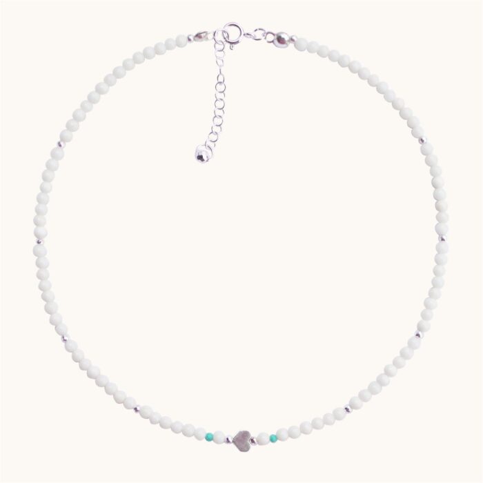 N66 Naszyjnik z korali, magnezytów i hematytu oraz srebra Ag925