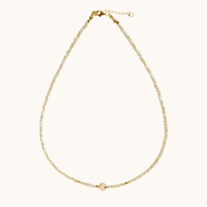 N61 Naszyjnik z masy perłowej oraz srebra pozłoconego 24K