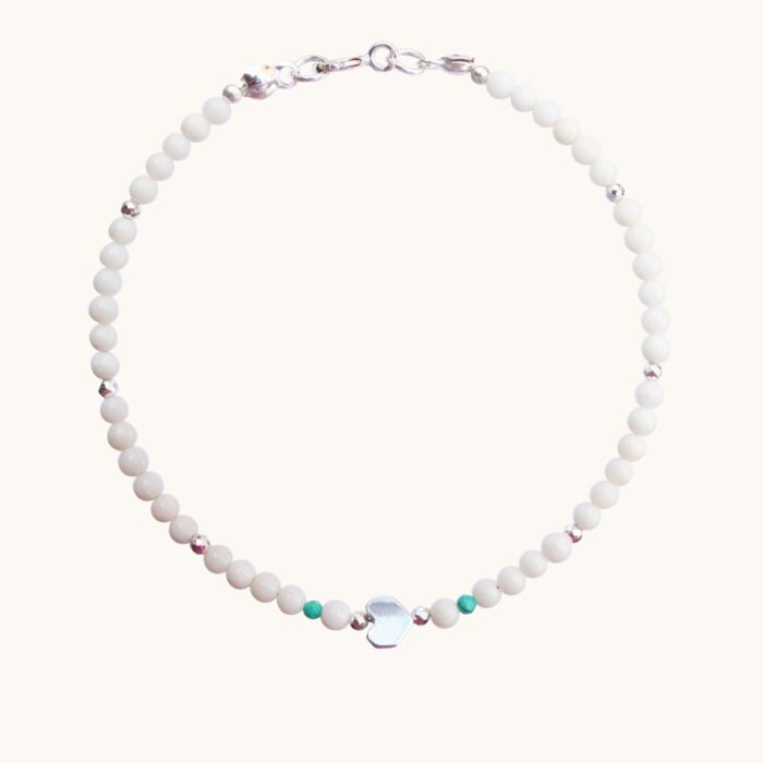 BDZ59 Bransoletka z korali, magnezytów i hematytu oraz srebra Ag925