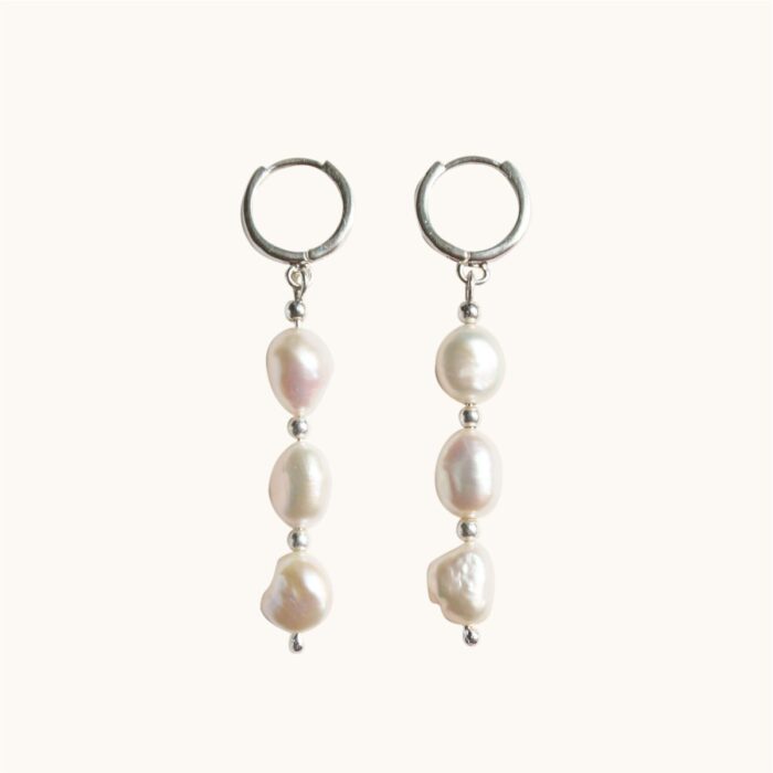 K32 Kolczyki z pereł oraz srebra Ag925
