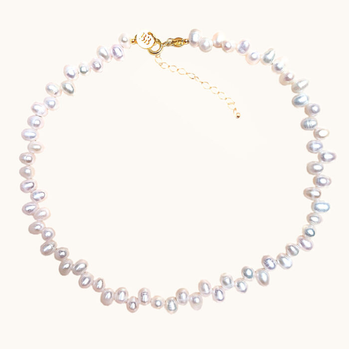N90 Naszyjnik z pereł (brioletki)oraz srebra z 18K złotem
