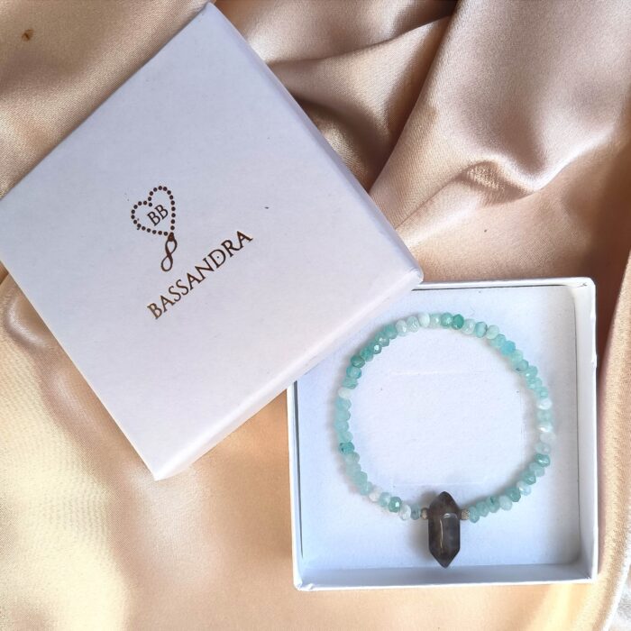 BDE126 Bransoletka z Agatu i Labradorytu oraz srebra Ag925