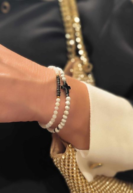 bransoletki biało czarne